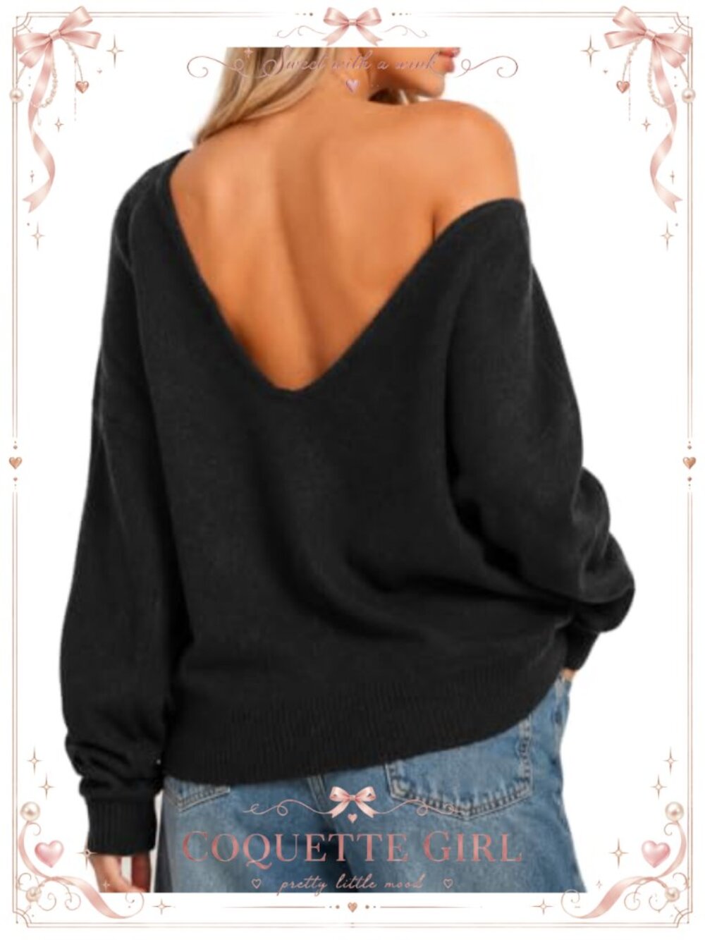 Off the Shoulder Sweater Oversized Long Sleeve Fall Tops